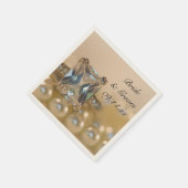 Serviette En Papier Mariage Princess Diamond Ring et White Pearl (Coin)