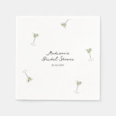 Serviette En Papier Mariage Quirky Bow Martini Shower de Mariée (Devant)