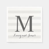 Serviette En Papier Mariage rayé Napkin (Devant)