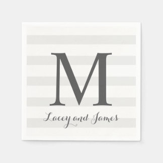 Serviette En Papier Mariage rayé Napkin