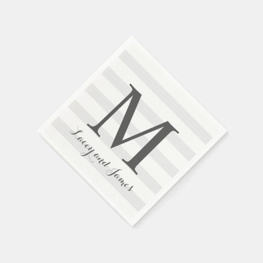 Serviette En Papier Mariage rayé Napkin (Coin)