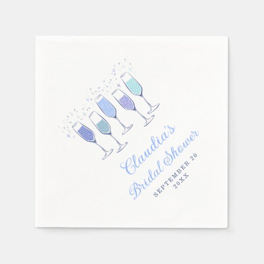 Serviette En Papier Mariage Réception de Champagne Quelque Chose de Bl (Devant)