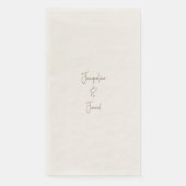 Serviette En Papier Mariage Réception Écrue Moderne Script Intemporel (Devant)