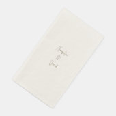 Serviette En Papier Mariage Réception Écrue Moderne Script Intemporel (Coin)