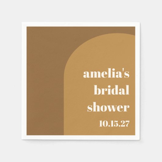 Serviette En Papier Mariage Réception Rétro Personnalisé Arc Brun Auto (Devant)