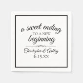 Serviette En Papier Mariage Réception Sweet Terminer Nouveau Début (Devant)