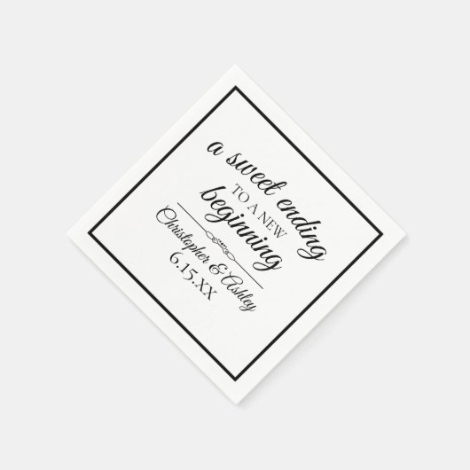 Serviette En Papier Mariage Réception Sweet Terminer Nouveau Début (Coin)