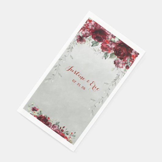 Serviette En Papier Mariage Red Peony Epiphany Vines (Coin)