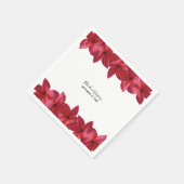 Serviette En Papier Mariage Red Plumeria Frangipani (Coin)
