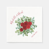 Serviette En Papier Mariage Red Rose (Devant)