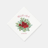 Serviette En Papier Mariage Red Rose (Coin)