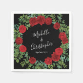 Serviette En Papier Mariage Red Rose (Devant)