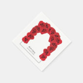 Serviette En Papier Mariage Red Roses (Coin)