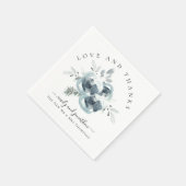 Serviette En Papier Mariage Remerciements Noms Floraux Festifs Moderne (Coin)