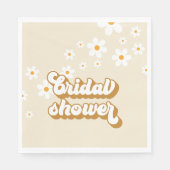 Serviette En Papier Mariage rétro Daisy Groovy shower (Devant)