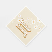 Serviette En Papier Mariage rétro Daisy Groovy shower (Coin)