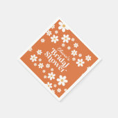Serviette En Papier Mariage rétro daisy orange brûlé (Coin)
