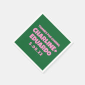 Serviette En Papier Mariage rétro écriture contemporaine (Coin)