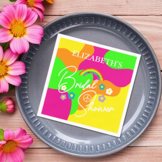 Serviette En Papier Mariage rétro funky