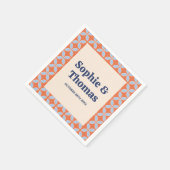 Serviette En Papier Mariage Rétro Milieu de Siècle (Coin)