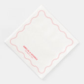 Serviette En Papier Mariage rétro rose (Coin)