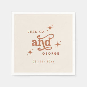 Serviette En Papier Mariage rétro, Terracotta Boho