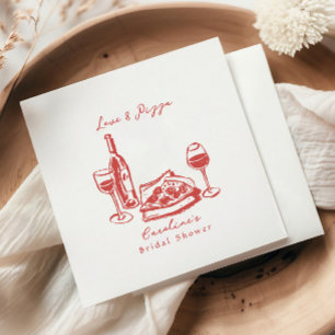 Serviette En Papier Mariage Réussi Whimsical Pizza Vin Rose