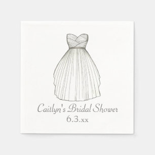 Serviette En Papier Mariage robe Gown Fête des mariées de mariée servi