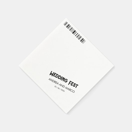 Serviette En Papier Mariage Rock and Roll Billetterie Concert Boarding (Coin)