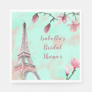 Serviette En Papier Mariage romantique à Paris Magnolia Baby Shower
