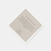 Serviette En Papier Mariage Romantique Beige (Coin)