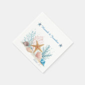 Serviette En Papier Mariage Romantique Côtière Éthérée (Coin)