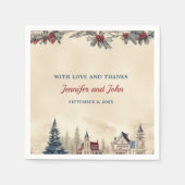 Serviette En Papier Mariage romantique d'hiver (Devant)