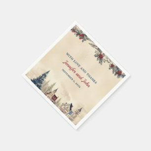 Serviette En Papier Mariage romantique d'hiver