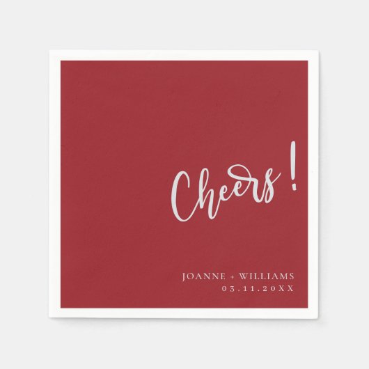 Serviette En Papier Mariage romantique en Bourgogne - Lettre manuscrit (Devant)