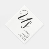 Serviette En Papier MARIAGE romantique moderne des États-Unis sur blan (Coin)