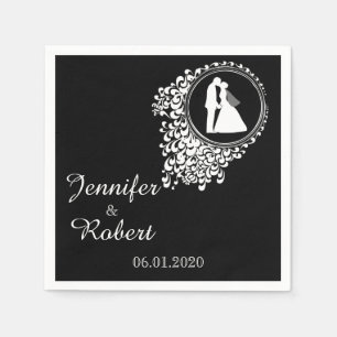Serviette En Papier Mariage romantique moderne Napkin