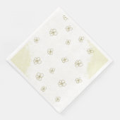 Serviette En Papier mariage romantique parsemé de fleurs d'or (Coin)