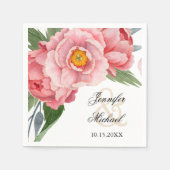 Serviette En Papier Mariage romantique Pink Peonies (Devant)