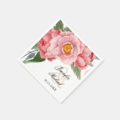 Serviette En Papier Mariage romantique Pink Peonies (Coin)