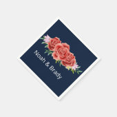 Serviette En Papier Mariage rose (Coin)