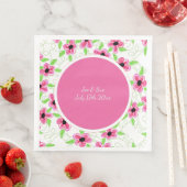Serviette En Papier Mariage rose (En situation)