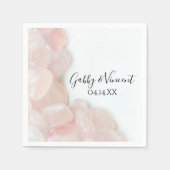 Serviette En Papier Mariage rose à quartz rose (Devant)