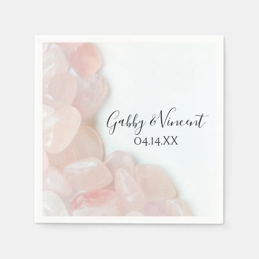 Serviette En Papier Mariage rose à quartz rose (Devant)