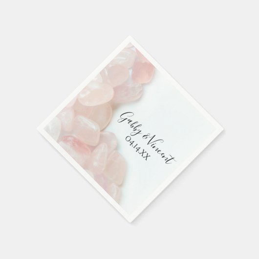 Serviette En Papier Mariage rose à quartz rose (Coin)