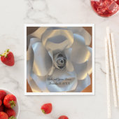 Serviette En Papier Mariage Rose Argent (En situation)