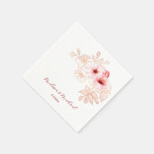 Serviette En Papier Mariage Rose Blanc Fleur de Cerisier (Coin)