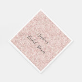 Serviette En Papier Mariage Rose Blush Pailleté scintillant (Coin)