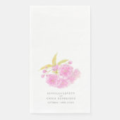 Serviette En Papier Mariage rose cerisier fleurs aquarelle art (Devant)