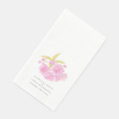 Serviette En Papier Mariage rose cerisier fleurs aquarelle art (Coin)